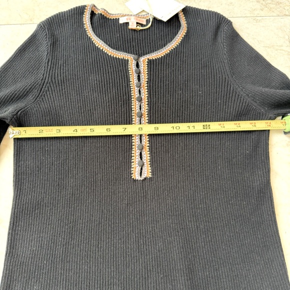 Lisa Todd Patch Match Henley top black size small - Picture 8 of 10